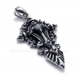 The Cross Titanium Pendant Necklace With Black Zircon (Free Chain)