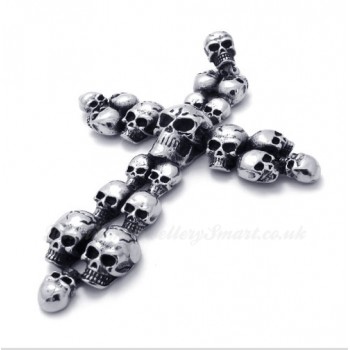 Skull Cross Titanium Pendant Necklace (Free Chain)