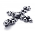 Skull Cross Titanium Pendant Necklace (Free Chain)