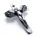 Wings of The Angel Titanium Cross Pendant Necklace (Free Chain)