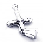 Three Tier Titanium Cross Pendant Necklace (Free Chain)