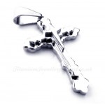 Three Tier Titanium Cross Pendant Necklace (Free Chain)