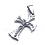 Women's Silver Titanium Cross Pendant Necklace (Free Chain)