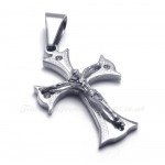 Women's Silver Titanium Cross Pendant Necklace (Free Chain)