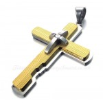 Three Fashion Titanium Cross Pendant Necklace (Free Chain)