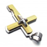 Three Fashion Titanium Cross Pendant Necklace (Free Chain)