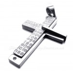 English Alphabet Titanium Cross Pendant Necklace (Free Chain)