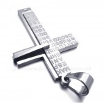 English Alphabet Titanium Cross Pendant Necklace (Free Chain)