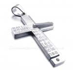English Alphabet Titanium Cross Pendant Necklace (Free Chain)