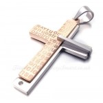 English Alphabet Titanium Cross Pendant Necklace (Free Chain)