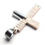 English Alphabet Titanium Cross Pendant Necklace (Free Chain)