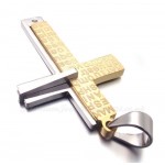 English Alphabet Titanium Cross Pendant Necklace (Free Chain)