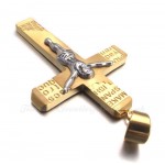 Jesus Alphabet Titanium Cross Pendant Necklace (Free Chain)