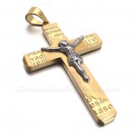 Jesus Alphabet Titanium Cross Pendant Necklace (Free Chain)