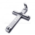 Titanium Cross Pendant Necklace With Alphabet (Free Chain)