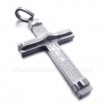 Titanium Cross Pendant Necklace With Alphabet (Free Chain)