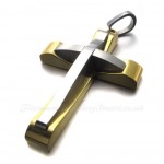 Titanium Double Cross Pendant Necklace (Free Chain)