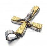 Jesus Titanium Cross Pendant Necklace With Small Dots (Free Chain)