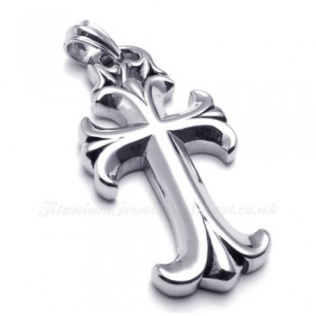 Titanium Cross Pendant Necklace (Free Chain)