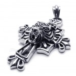 Leopard Titanium Cross Pendant Necklace (Free Chain)