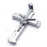 Irregular Shaped Titanium Jesus Cross Pendant Necklace (Free Chain)