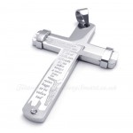 Silver Alphabet Titanium Cross Pendant Necklace (Free Chain)