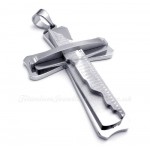 Three Titanium Cross Pendant Necklace (Free Chain)