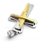 Titanium Three Cross Pendant Necklace (Free Chain)