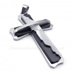 Three Cross Titanium Pendant Necklace (Free Chain)