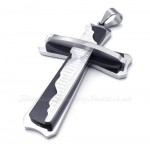 Three Cross Titanium Pendant Necklace (Free Chain)