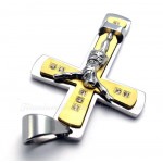 Jesus Titanium Cross Pendant Necklace With Zircon (Free Chain)
