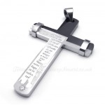 Scripture Titanium Cross Pendant Necklace In Double Color (Free Chain)