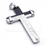 Scripture Titanium Cross Pendant Necklace In Double Color (Free Chain)