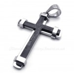 Fashion Double Color Titanium Cross Pendant Necklace (Free Chain)