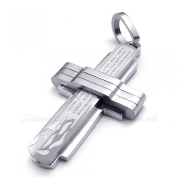 Fashion Titanium Cross Pendant Necklace (Free Chain)