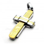 Fahion Titanium Cross Pendant Necklace (Free Chain)