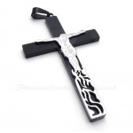 Jesus Black Titanium Cross Pendant Necklace (Free Chain)