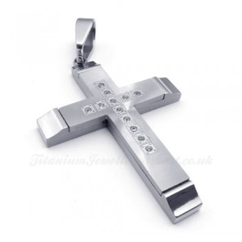 Fashion Titanium Cross Pendant Necklace (Free Chain)