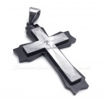 Fashion Titanium Cross Pendant Necklace  (Free Chain)