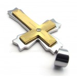 Fashion Titanium Two Cross Combination Pendant Necklace (Free Chain)