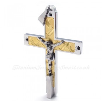 Jesus Titanium Cross Pendant Necklace (Free Chain)