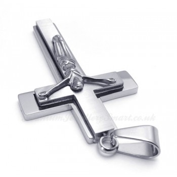 Jesus Titanium Cross Pendant Necklace (Free Chain)