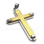 Scripture Titanium Cross Pendant Necklace (Free Chain)