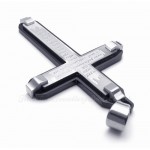 Scripture Titanium Cross Pendant Necklace (Free Chain)