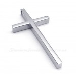 Simple Titanium Cross Pendant Necklace (Free Chain)