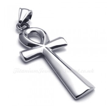 Titanium Tau Cross Pendant Necklace (Free Chain)