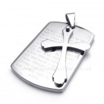 Titanium Cross Pendant Necklace With Scripture (Free Chain)