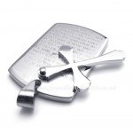 Titanium Cross Pendant Necklace With Scripture (Free Chain)