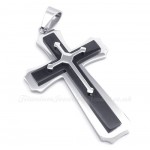 Three Titanium Cross Pendant Necklace (Free Chain)