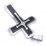 Three Titanium Cross Pendant Necklace (Free Chain)